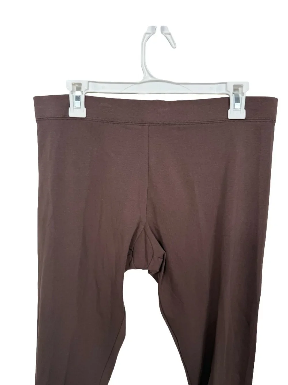 Soft Surroundings Pull On Pants Womens Large Brown Capri Elastic Stretch High